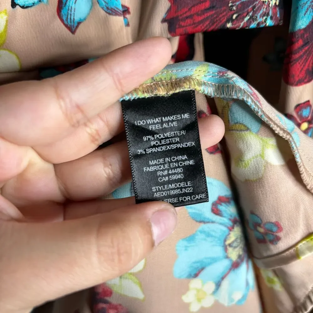 AFRM Anita Mini Dress Aqua Bouquet Size XS